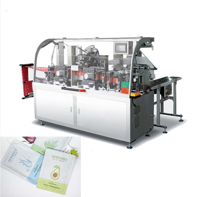 Quatre chiffons humides médicaux se pliants de machine à emballer de tissu humide latéral