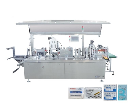 Le coton automatique d'alcool capitonne le joint latéral de la machine à emballer quatre