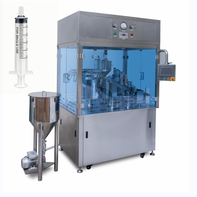 Machine de remplissage et d' enveloppe de seringue en plastique pré-remplie pour liquide ou gel