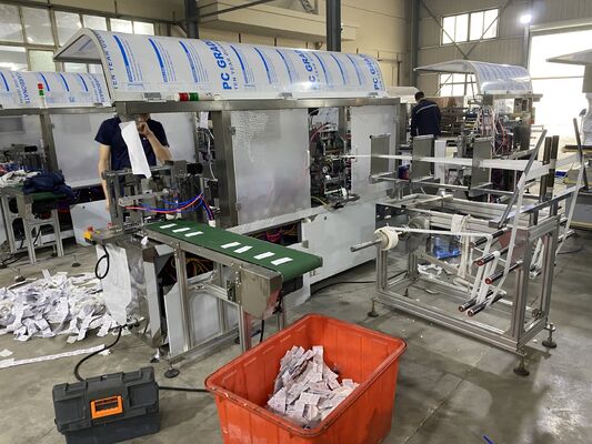 Machine d'emballage automatique de tissus humides à feuille unique, Machine de conditionnement de sachets à scellage latéral 3/4 pour hôtel