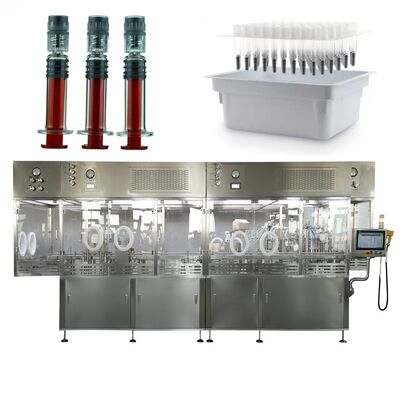 Machine à seringues en verre préremplies, application de remplissage et de bouchage sous vide